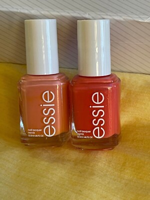 Lot of 2 Essie Nail Lacquer Color 590 Peach Side Babe, 580 Sunday Funday New