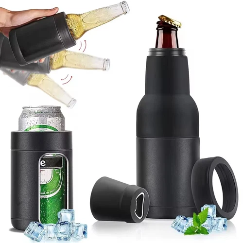 Beer Bottle and Can Cooler with Beer Opener Slim Can Cooler Beer Bottle Holders - Picture 2 of 31
