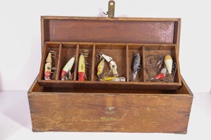 wooden tackle box