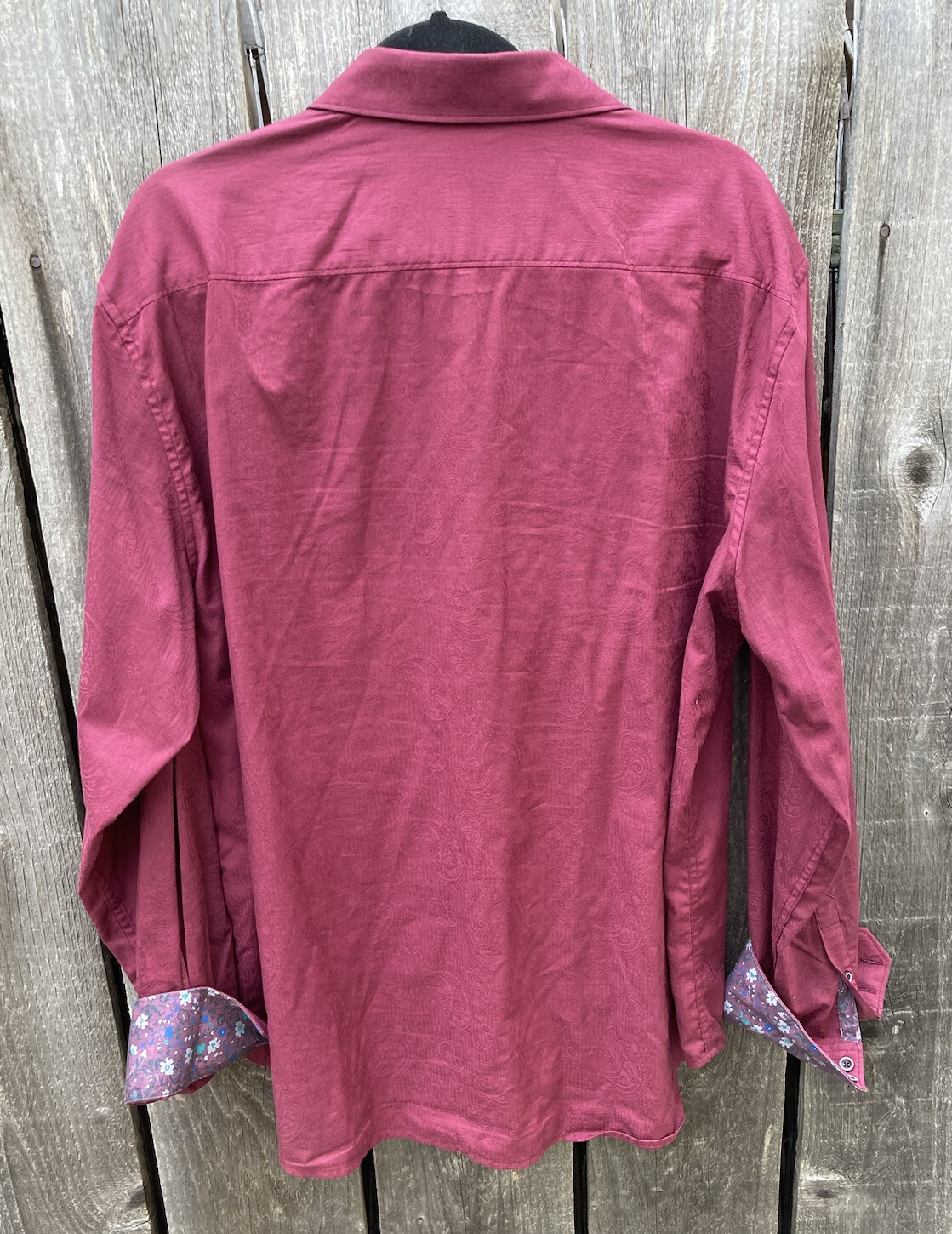 Men's Robert Graham Maroon Solid Button-Down Shir… - image 9