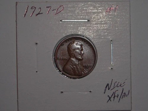 wheat penny 1927D LINCOLN CENT 1927-D LOT #1 HIGH GRADE XF+ DETAILS LINCOLN CENT