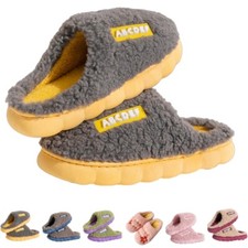 Womens Slippers Slider Ladies Warm Fur Lined Winter Warm Mules Shoes House Size