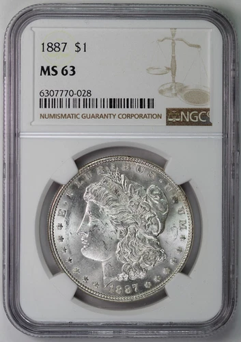 1887 NGC MS 63 U.S / United States Morgan Silver Dollar