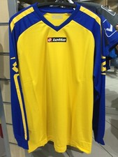 Completo Calcio Lotto Uomo Manica Lunga Completino Kit Calcetto Giallo Azzurro