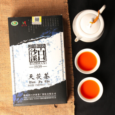 BAI SHA XI Tian Fu Cha Anhua Dark Tea Golden Flowers Fucha Brick Fu Zhuan 1000g