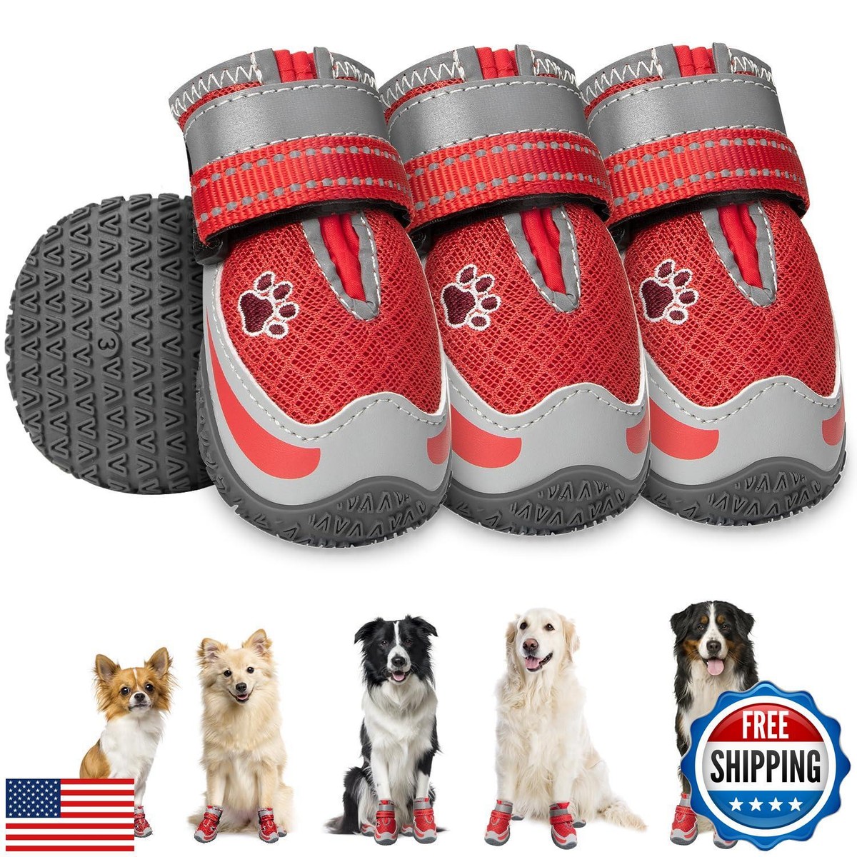 Shoe Dog SlowTon Dog Boots Waterproof Fleece Lined Dog Shoes For