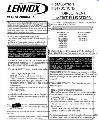 LG Electronics MP03-VDLPM Indoor Fireplace User Manual