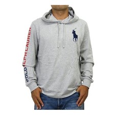 Polo Ralph Lauren Long Sleeve Big Pony Hooded T-shirt - Grey Navy pony 