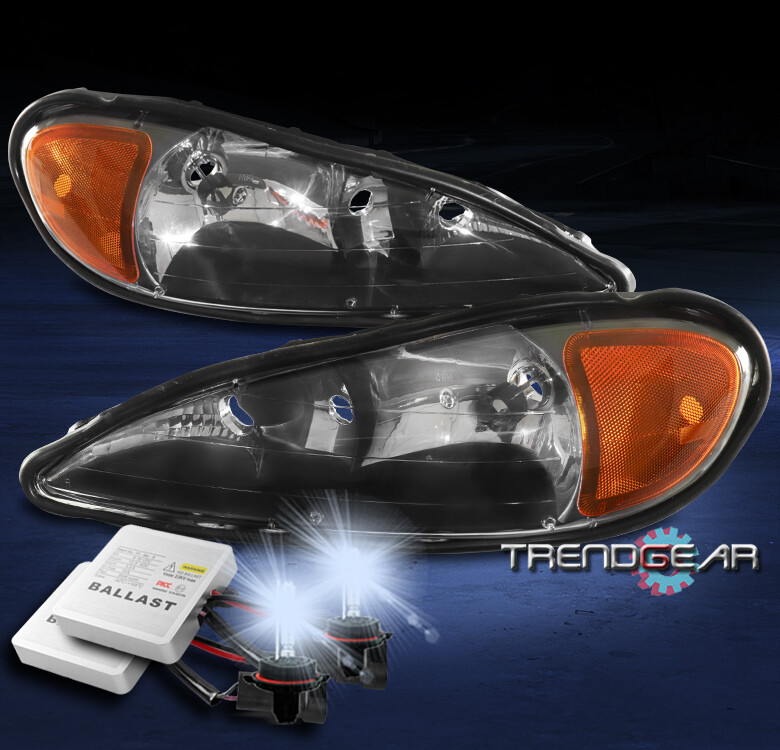 For 99-05 Pontiac Grand Am GT SE Replacement Headlights Lamp Black