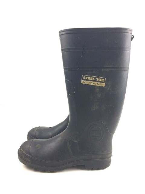 steel toe slip resistant rubber boots