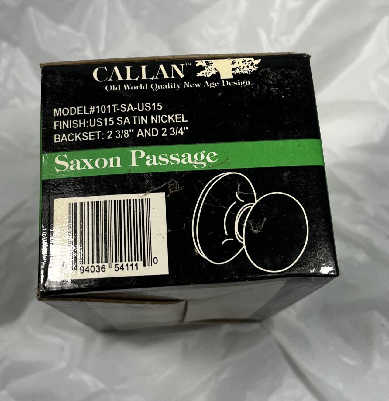 Callen Passage Doorknob Set, Model #101T-SA-US15, Backset 2-3/8” & 2-3/ ...