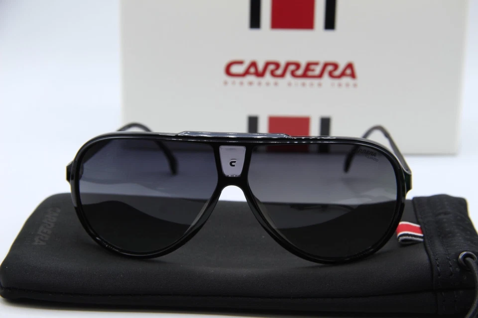 全新 Carrera 1050/S 08AWJ 偏光黑色正品太阳镜 带底座 63-10 — 第 2/4 张图片