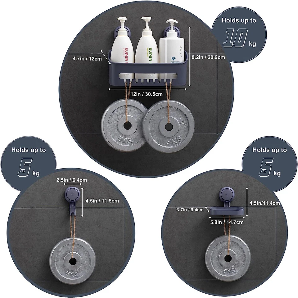 Seifenhalter Duschregal Seifenschale Seifenablage Duschstange Duschkorb Badregal - Bild 3 von 4