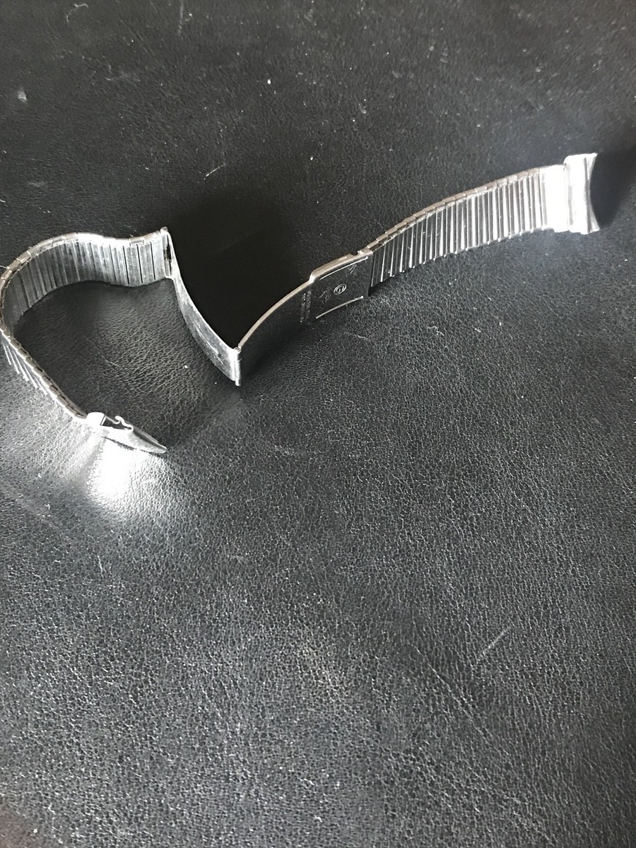Vintage Rare Gemex USA Stainless Bracelet Curved Ends 19mm Vintage Rare Gemex USA Stainless Bracelet Curved Ends 19mm