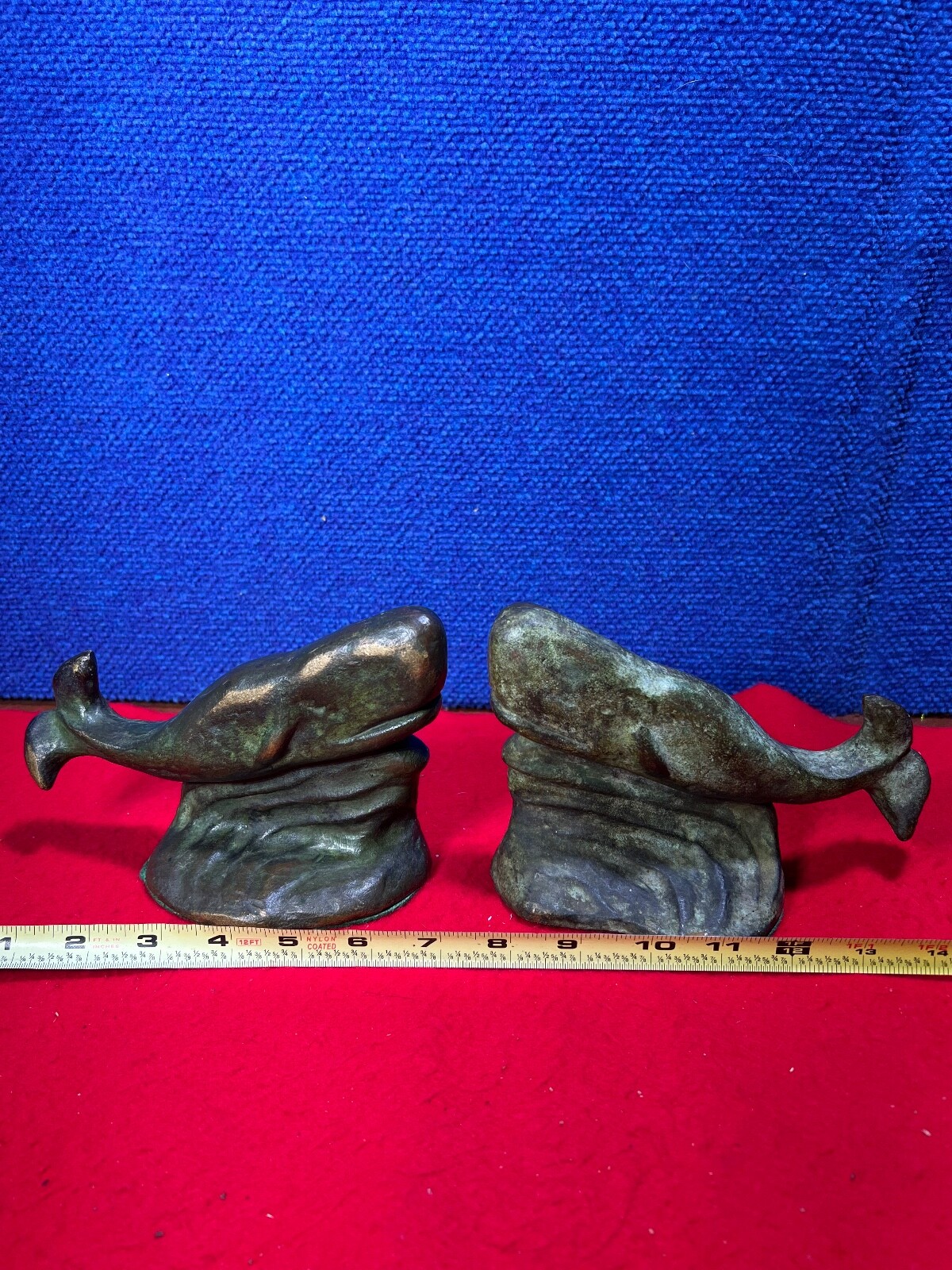 RARE FIGURAL **SPERM WHALE** BOOKENDS AA215. **ROYALSTON ARTS FOUNDRY