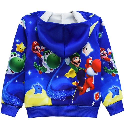Super Mario Boys Hoodies Luigi Mario Hooded Sweatshirts Zip Up Jackets Casual - Picture 13 of 25