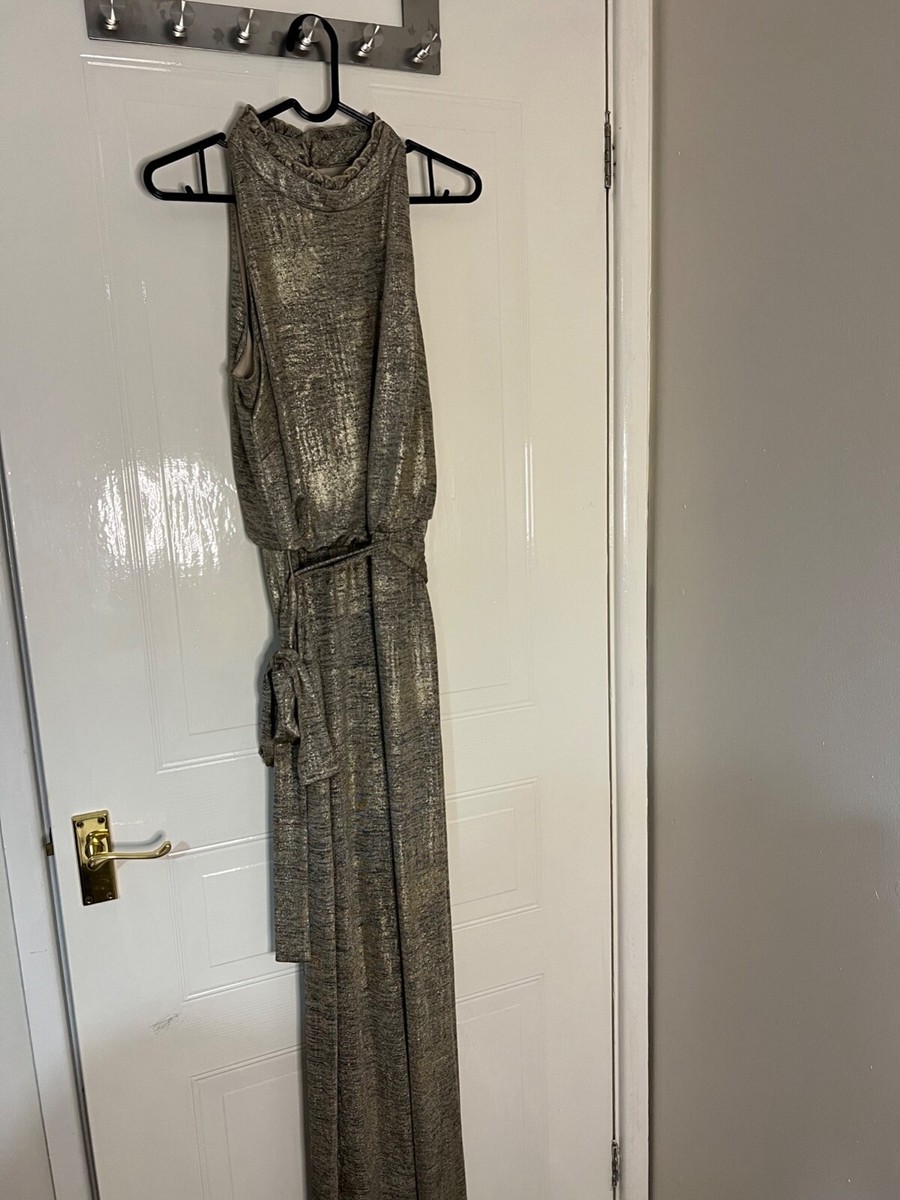 vince camuto metallic jumpsuit women size small