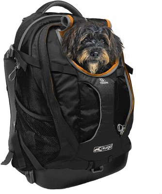 Kurgo - Hundetragerucksack für kleine Hunde und Katzen, Schwarz