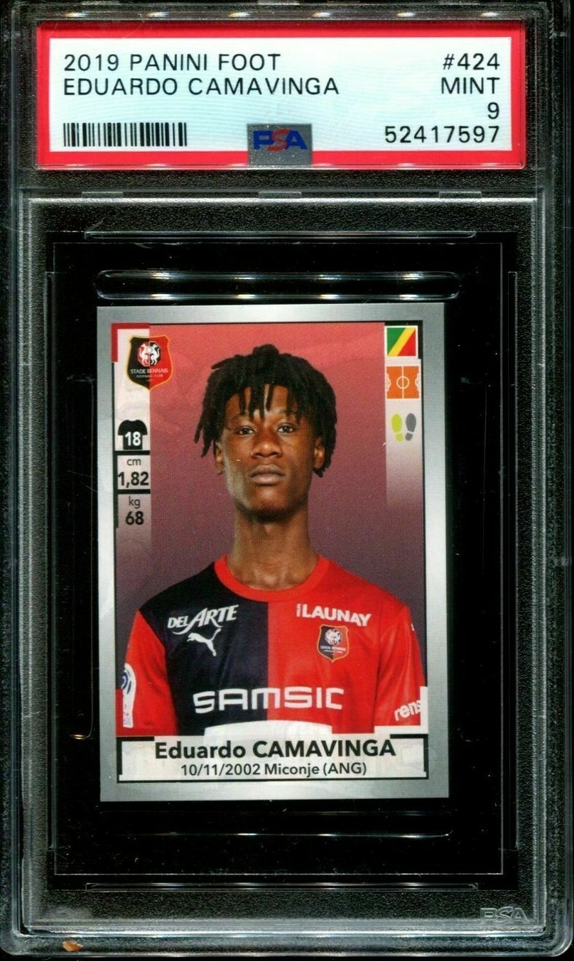 2019 PANINI FOOT #424 EDUARDO CAMAVINGA PSA 9  Real Madrid France