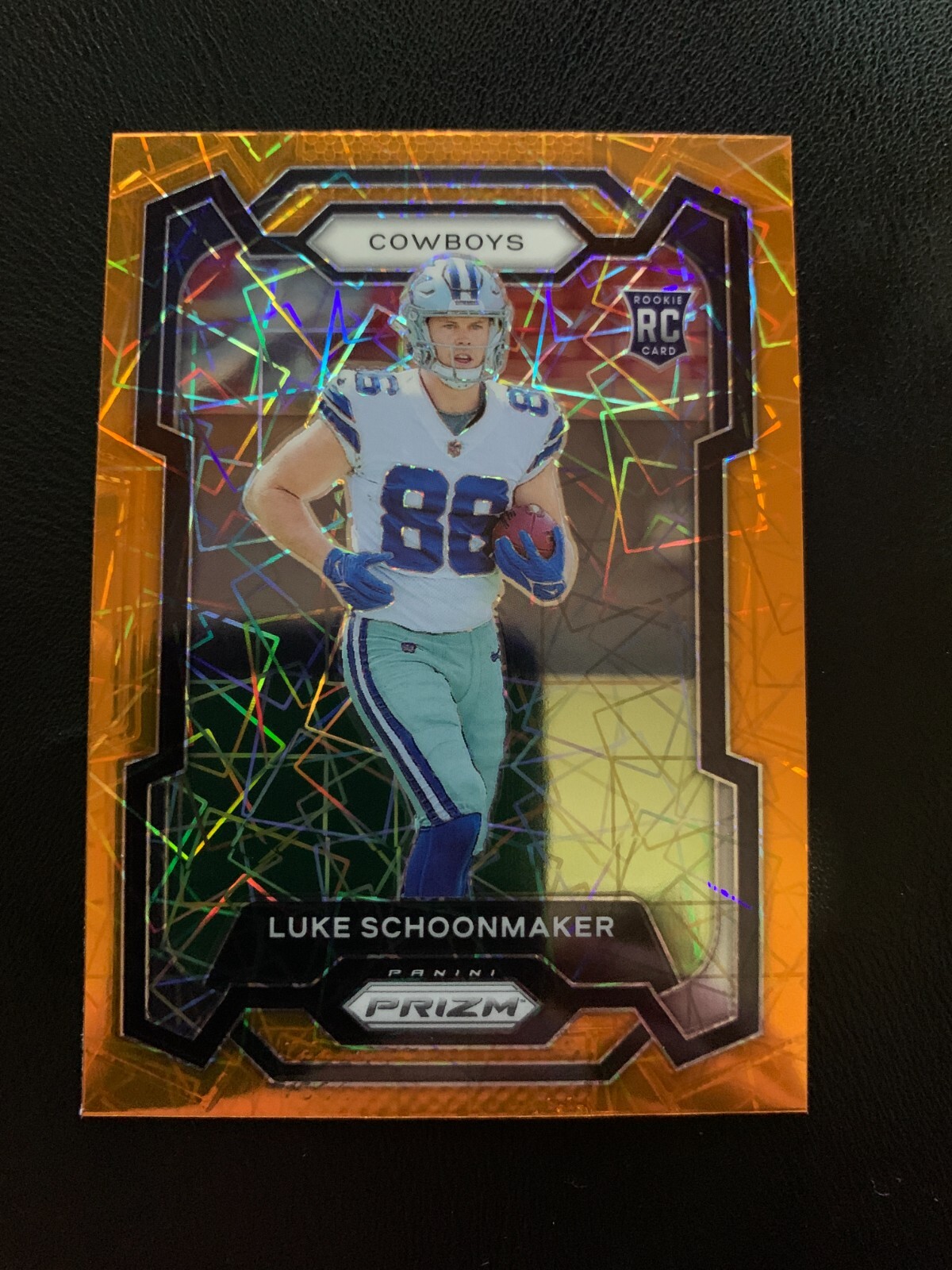 2023 Panini Prizm Luke Schoonmaker #325 Orange Lazer Rookie Dallas Cowboys