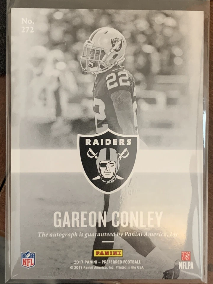 2017 Preferred Rookie Prominent Scripts Gareon Conley 100/199 Oakland Raiders - Image 2 of 3
