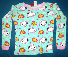 Snoopy and Woodstock Girls Size 8 Longsleeve Pajama Shirt