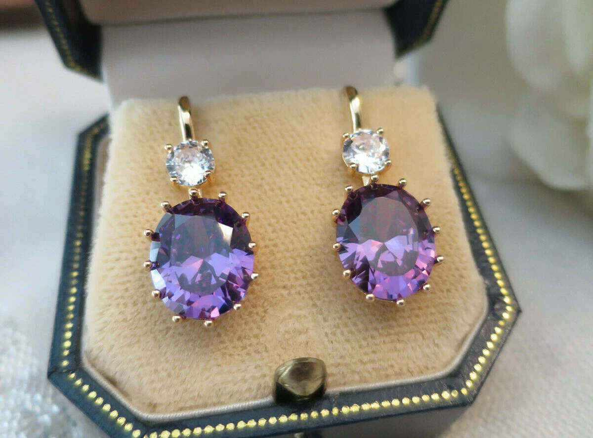 Amethyst earrings deals ebay