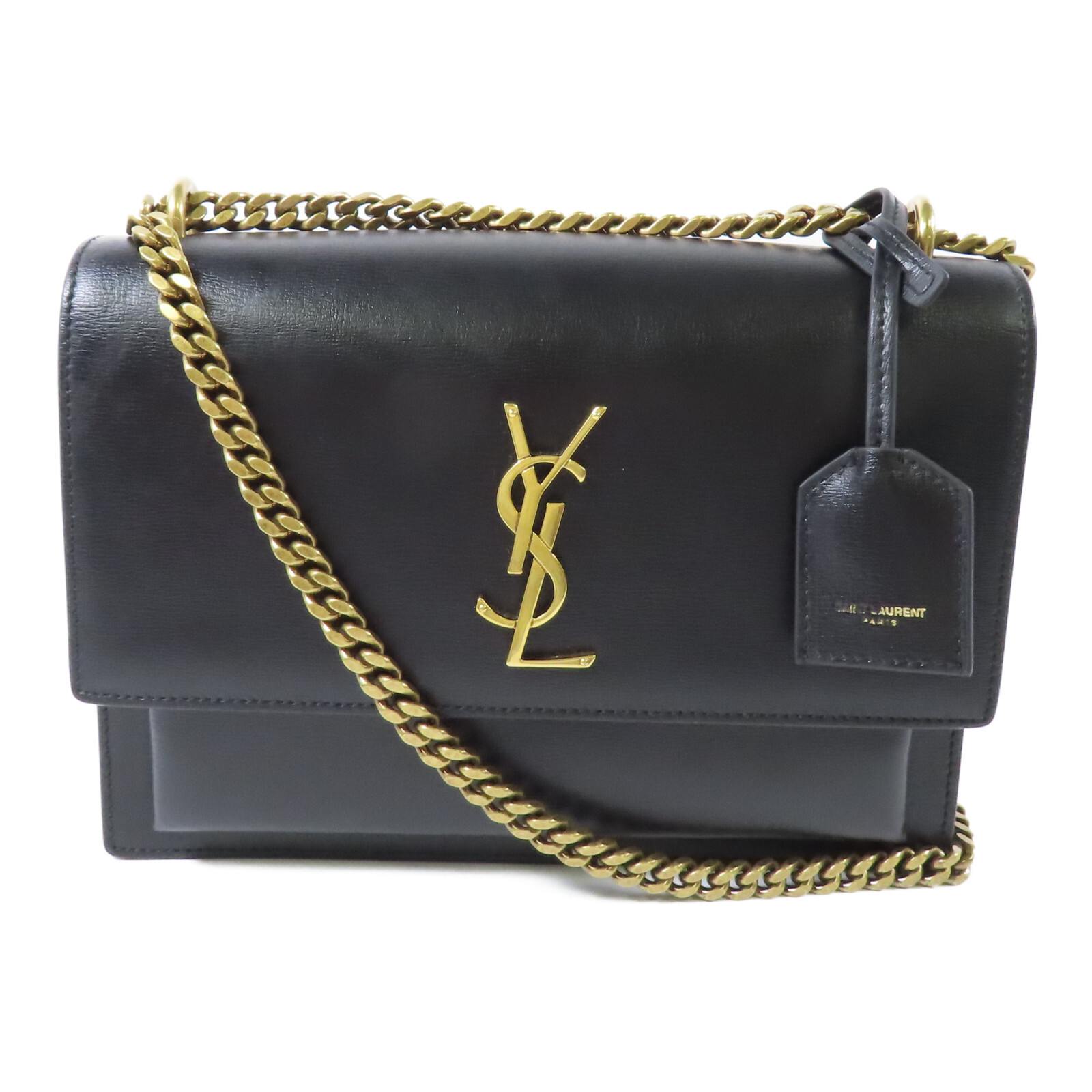 SAINT LAURENT YSL GHW Borsa a tracolla con catena 442906 Nero