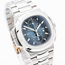 Patek Philippe Nautilus 5990/1A-011 Blue Dial Travel Time Chronograph -- FULL SE 7