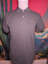 BROOKS BROTHERS 1818 SMALL GRAY SLIM FIT PERFORMANCE POLO SHIRT