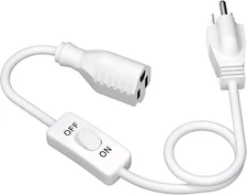 Extension Cord with Switch 3-Prong Indoor White Extension Cord,18AWG,Control ...
