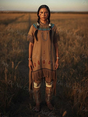 #ad Photo A4 Lakota Sioux – femme en robe tribale décorée – 1212 EUR 5.99