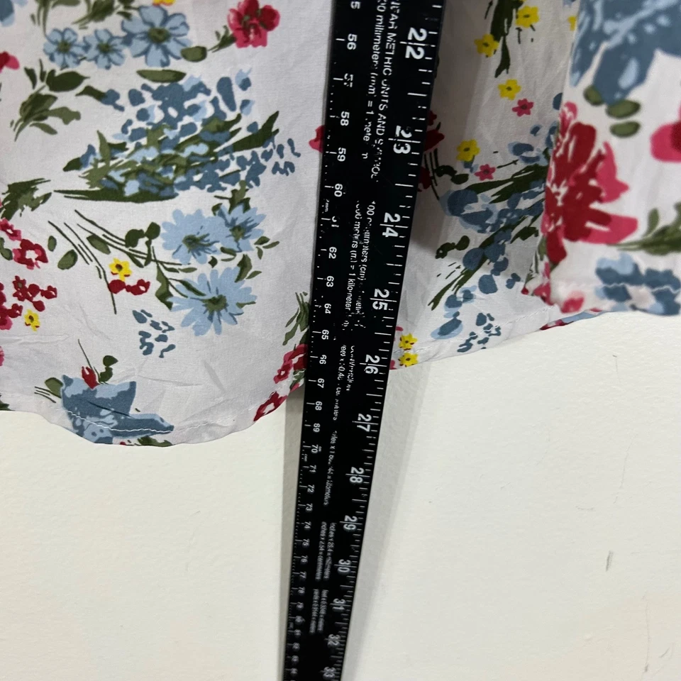 Camiseta sin mangas Time and Tru estampado floral blanca roja azul sin mangas talla L (12-14) Foto 3 de 4