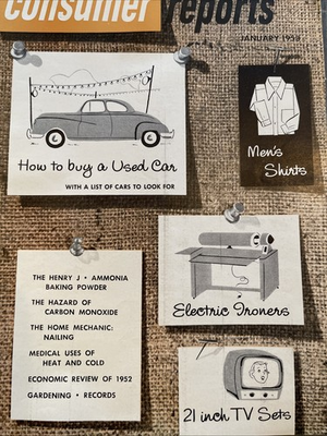 #ad 1953 Vintage CONSUMER REPORTS Magazine Men’s Shirts TV Sets Buying a Used Car $16.35