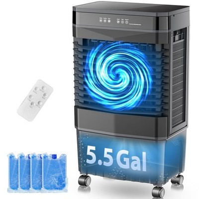 Auertech 5.5 Gal Swamp Cooler, 1800 CFM Evaporative Air Cooler with 3 Speeds,...