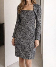 Abito Elegante Tubino + Coprispalle BYBLOS Pizzo nero Tailleur  Black Tg.44