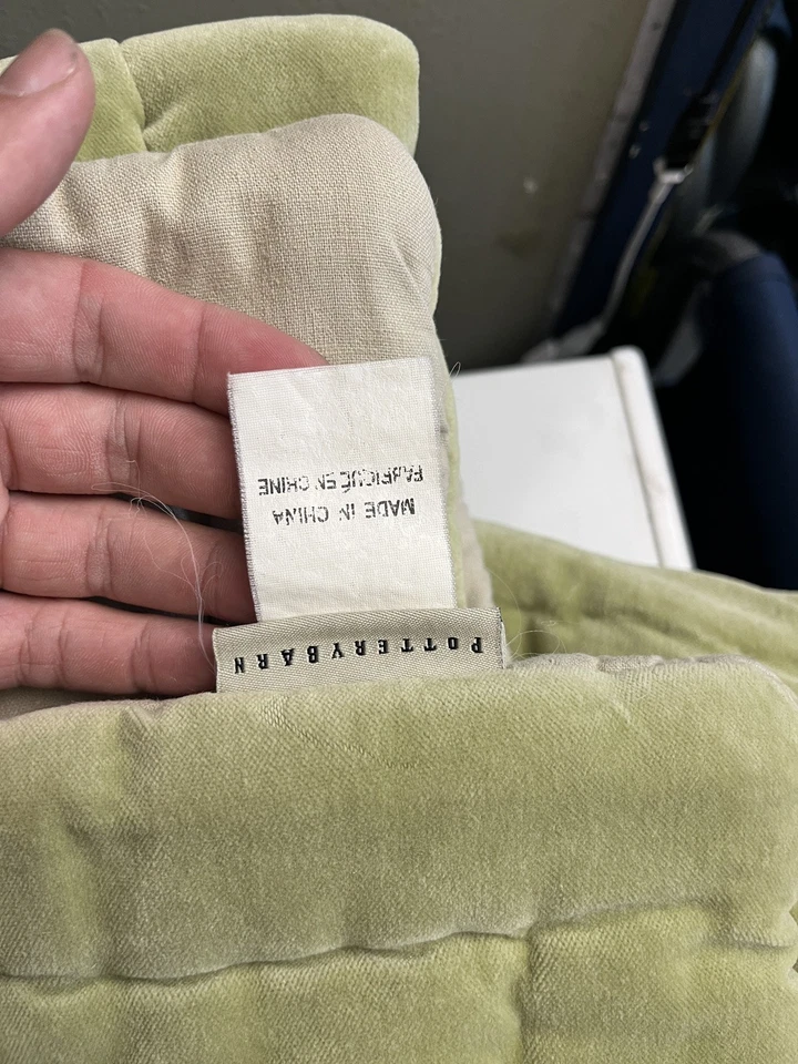 COLCHA ARTESANAL DE TERCIOPELO LAVADO Y LIMPIADO EN SECO GRANERO DE CERÁMICA, REINA ~ VERDE CLARO Foto 3 de 4