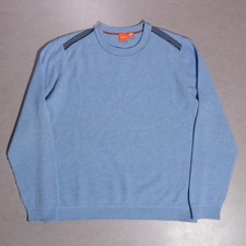 Hugo Boss Virgin Wool Crew Neck Pullover Blue Sweater Men's XL Retro y2k Style