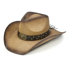 FLUFFY SENSE. Straw Cowboy Hat for Women and Men Western Sun Hat for Countr...