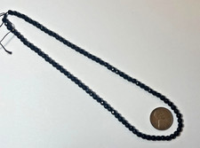 NATURAL BLACK AGATE FACETED ONYX ROUND SHAPE 14.5" STRAND 4 MM BELOW WHOLESALE