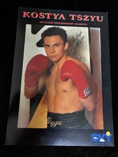 Kostya Tszyu IBF Junior Welterweight Champion A4 Signed Card Sky Channel 1995