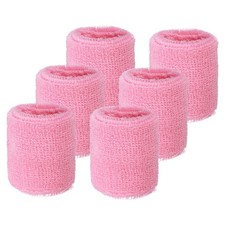 Wrist Sweatbands Sports Wristbands, 6 Pack 2.56" Pink