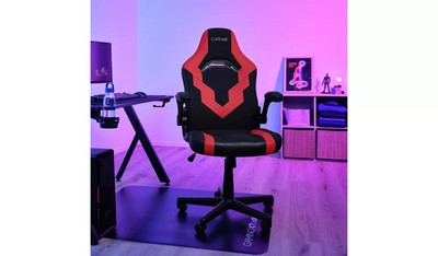 GXTrust GXT703 Riye Gaming Stuhl Rot Atmungsaktiv Stoff 140kg Verstellbare Neigung Loc