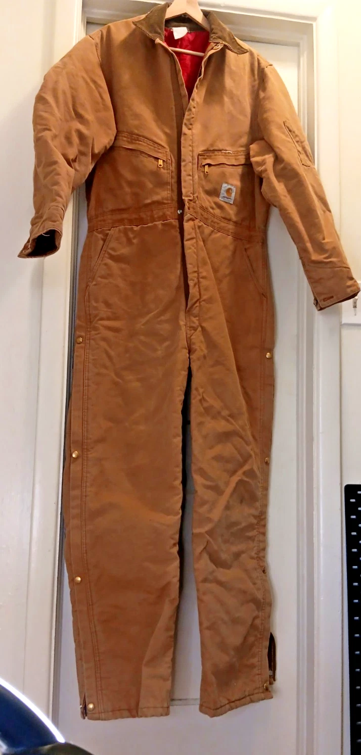 Carhartt Full Body Suit Men's sz 42 T Insulated Coveralls Work Quilted USA 996QZ