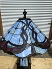 VINTAGE “Blue Lagoon” Art Nouveau table lamp- 3 top lights & 1 in the stem — photo 2