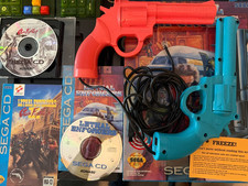 Lethal Enforcers 1 & 2 -Sega CD Double Pack in Big Box with P1 AND P2 Justifiers