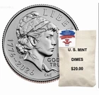 Semiquincentennial Dime 2026 Rolls and Bags Emerging Liberty 200Coin Bag IN HAND