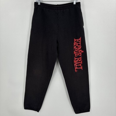 Vintage Ernie Ball Sweatpants Men Medium Black Discus Athletic Music USA