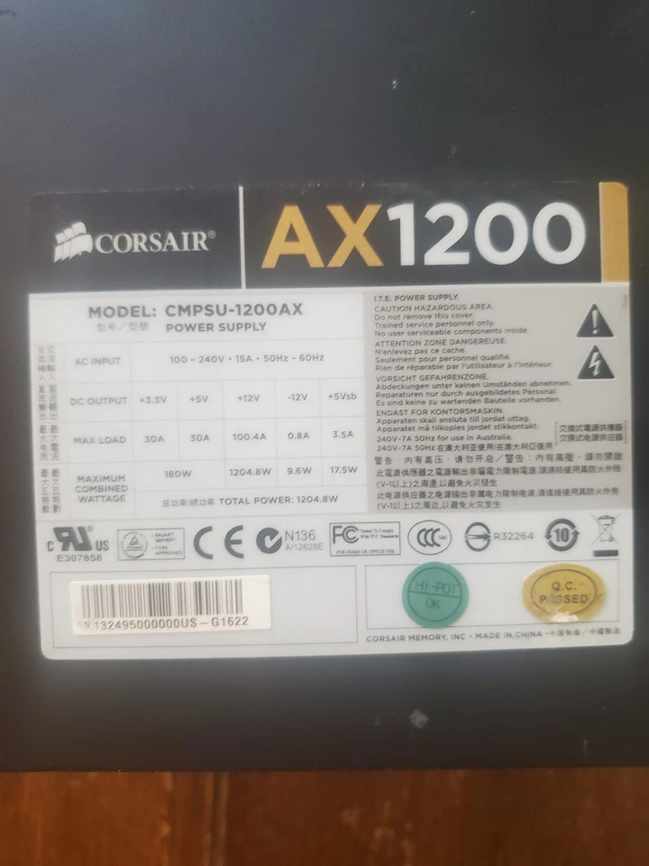 CORSAIR AX1200 CMPSU-1200AX - Image 2 of 4