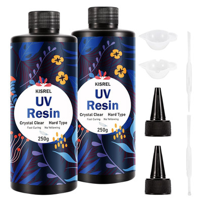 UV Resin 500G - Upgraded Hard Type Crystal Clear Ultraviolet Curing UV Epoxy Res